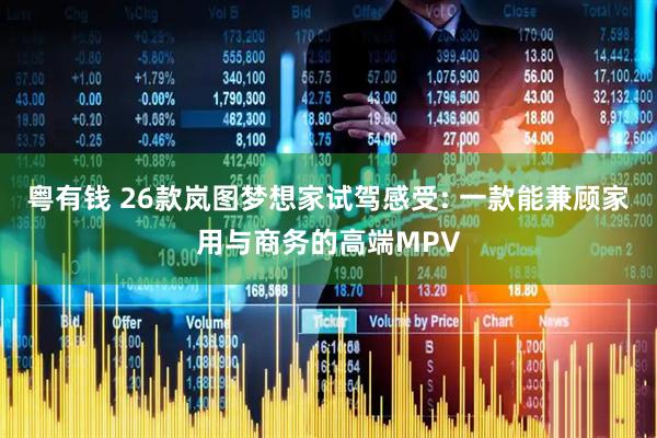 粤有钱 26款岚图梦想家试驾感受: 一款能兼顾家用与商务的高端MPV